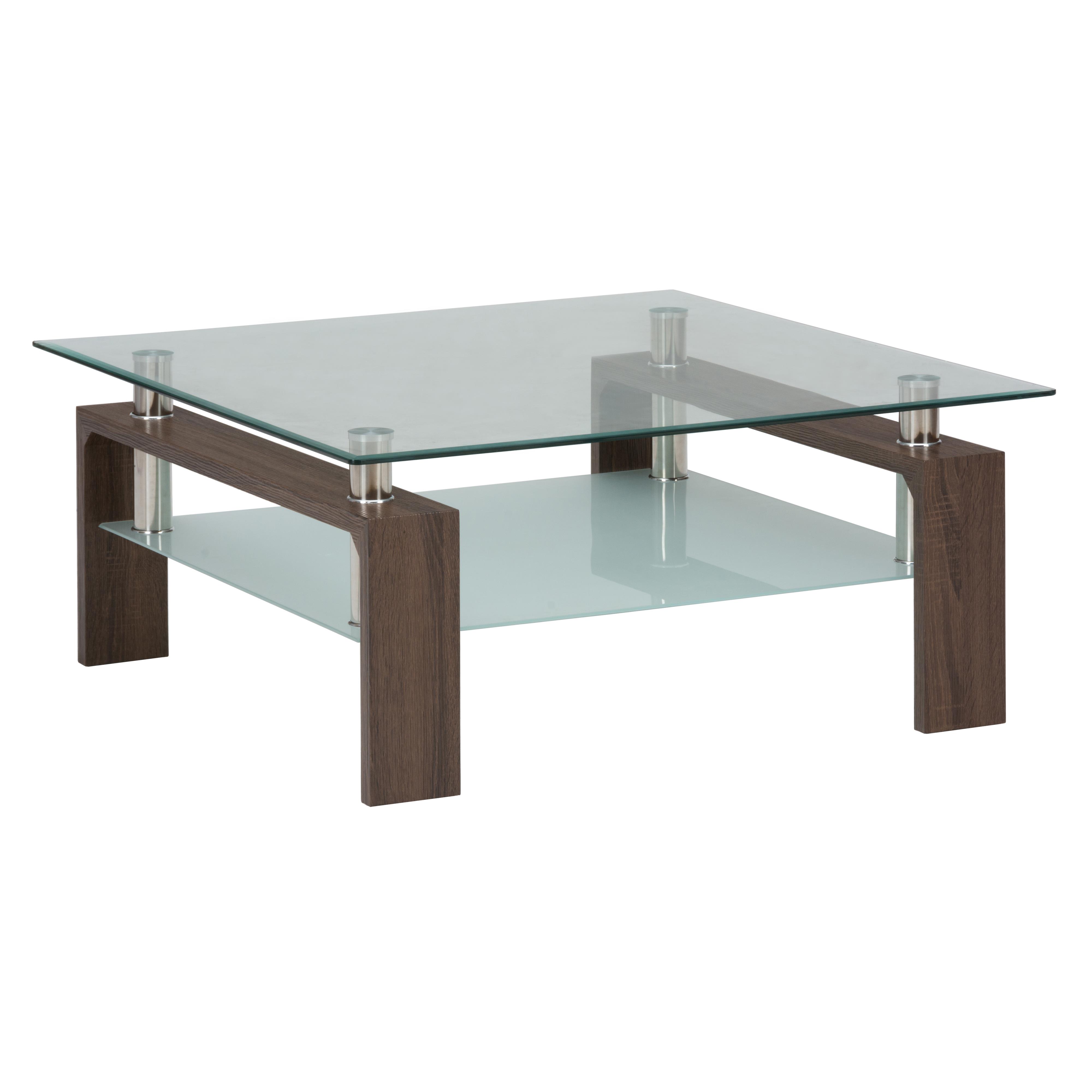 Jofran Compass 198 2B2GKT Contemporary Square Cocktail Table Glass